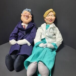 Vintage 1993 Bill & Hillary Clinton Caricature Dolls Tradewinds Dr Hillcare 90s